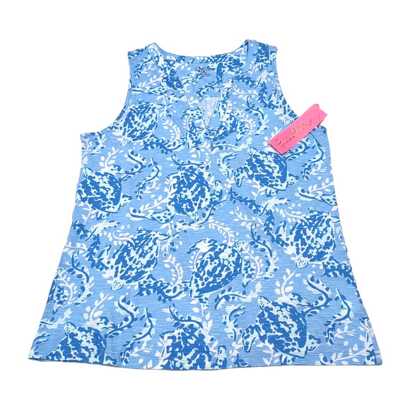 Lilly Pulitzer Dev Knit Top Womens Size S‎ Blue Peri Turtley Awesome NEW NWT $58 - Picture 3 of 15